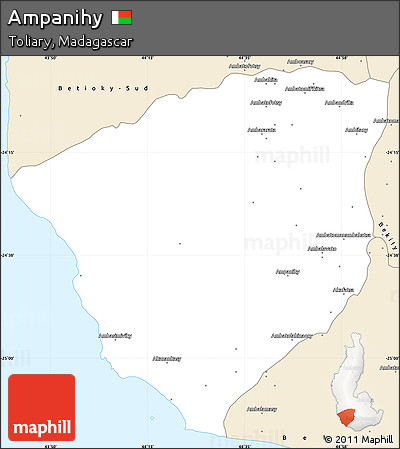 Classic Style Simple Map of Ampanihy