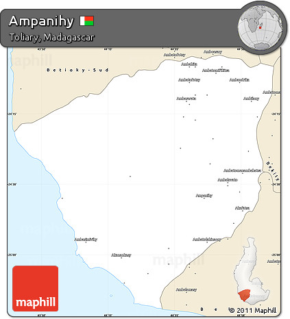 Classic Style Simple Map of Ampanihy