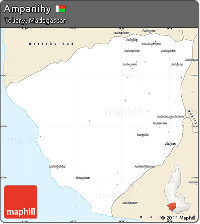 Classic Style Simple Map of Ampanihy
