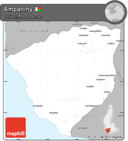 Gray Simple Map of Ampanihy