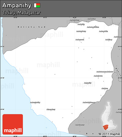 Gray Simple Map of Ampanihy