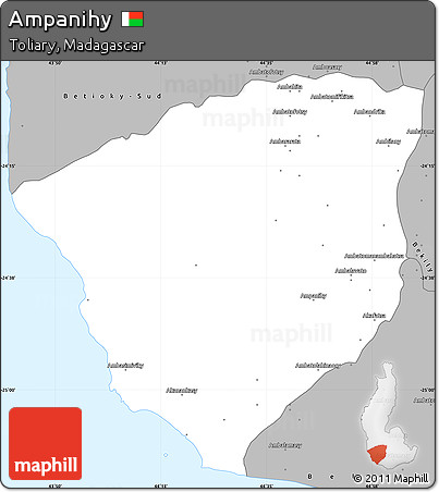 Gray Simple Map of Ampanihy