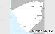 Gray Simple Map of Ampanihy, single color outside