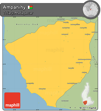 Savanna Style Simple Map of Ampanihy