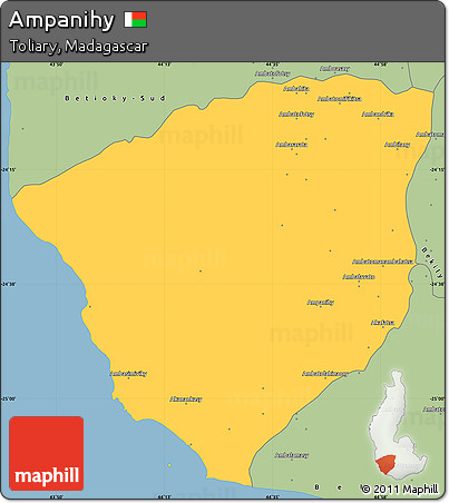 Savanna Style Simple Map of Ampanihy