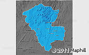 Political 3D Map of Benenitra, darken, desaturated