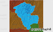 Political 3D Map of Benenitra, darken