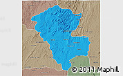 Political 3D Map of Benenitra, semi-desaturated