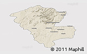 Shaded Relief Panoramic Map of Benenitra, single color outside