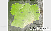 Physical 3D Map of Mahabo, darken, semi-desaturated