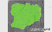 Political 3D Map of Mahabo, darken, desaturated