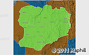 Political 3D Map of Mahabo, darken