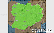 Political 3D Map of Mahabo, darken, semi-desaturated