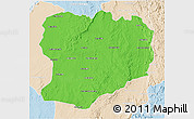 Political 3D Map of Mahabo, lighten