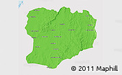 Political 3D Map of Mahabo, single color outside