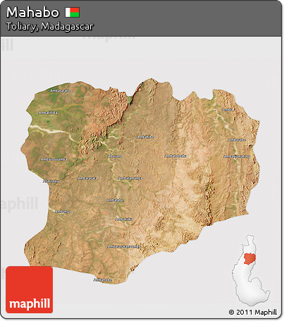 Satellite 3D Map of Mahabo, cropped outside