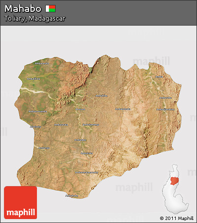 Satellite 3D Map of Mahabo, cropped outside