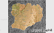 Satellite 3D Map of Mahabo, darken, desaturated