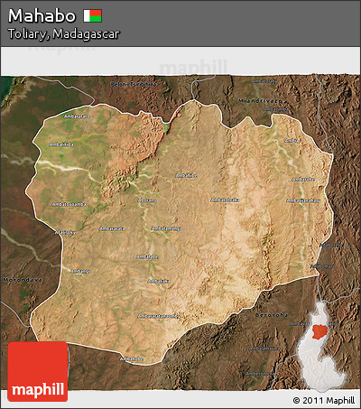 Satellite 3D Map of Mahabo, darken