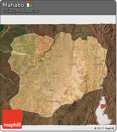Satellite 3D Map of Mahabo, darken