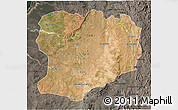 Satellite 3D Map of Mahabo, darken, semi-desaturated