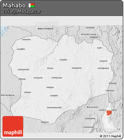 Silver Style 3D Map of Mahabo