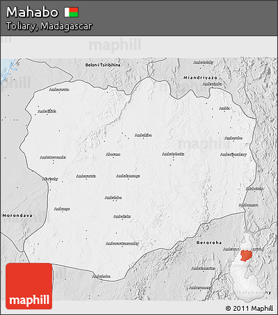 Silver Style 3D Map of Mahabo