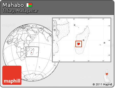 Blank Location Map of Mahabo, within the entire country