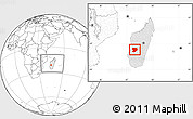 Blank Location Map of Mahabo, highlighted country, within the entire country
