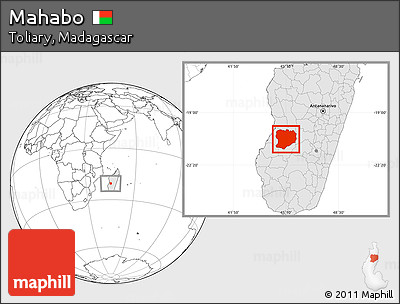 Blank Location Map of Mahabo, highlighted country