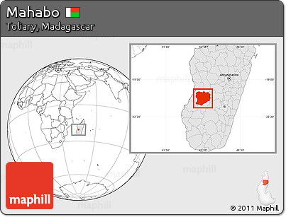 Blank Location Map of Mahabo, highlighted country
