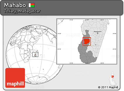 Blank Location Map of Mahabo, highlighted country, highlighted parent region
