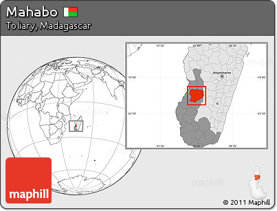 Blank Location Map of Mahabo, highlighted country, highlighted parent region