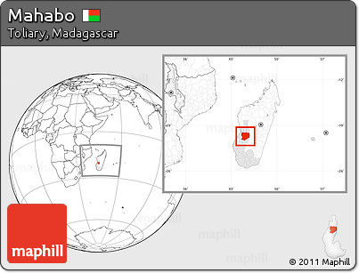 Blank Location Map of Mahabo, highlighted parent region, within the entire country