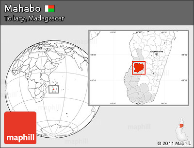 Blank Location Map of Mahabo, highlighted parent region