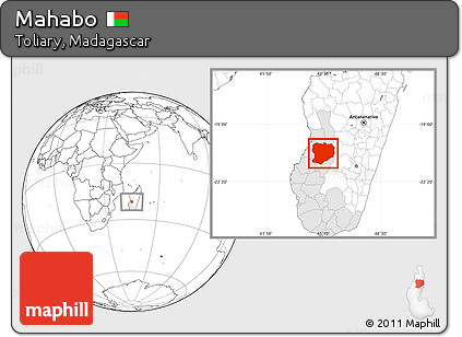 Blank Location Map of Mahabo, highlighted parent region