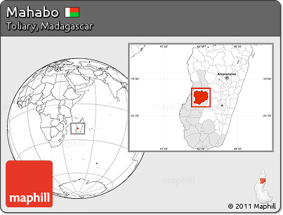 Blank Location Map of Mahabo, highlighted parent region