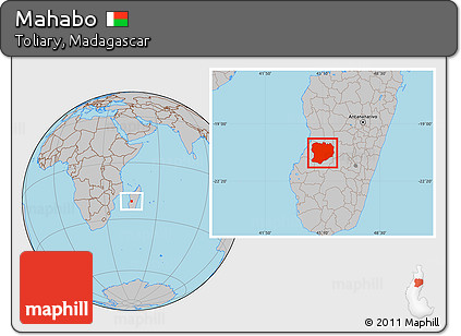 Gray Location Map of Mahabo