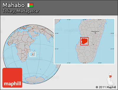 Gray Location Map of Mahabo