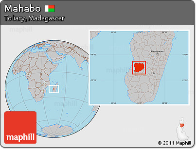 Gray Location Map of Mahabo