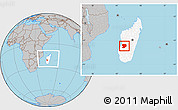 Gray Location Map of Mahabo, highlighted country, within the entire country