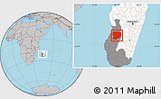 Gray Location Map of Mahabo, highlighted country, highlighted parent region