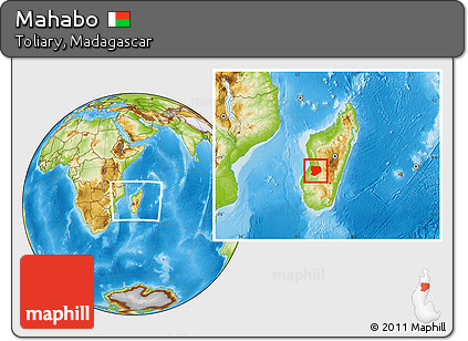 Physical Location Map of Mahabo, within the entire country