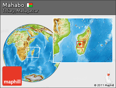 Physical Location Map of Mahabo, within the entire country