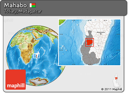 Physical Location Map of Mahabo, highlighted country, highlighted parent region