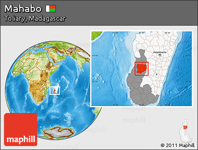 Physical Location Map of Mahabo, highlighted country, highlighted parent region