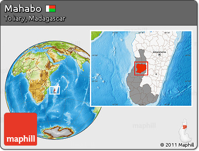 Physical Location Map of Mahabo, highlighted country, highlighted parent region