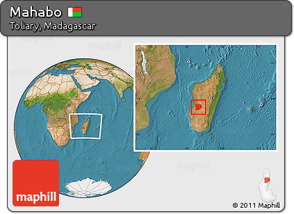 Satellite Location Map of Mahabo, within the entire country