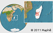 Satellite Location Map of Mahabo, highlighted country, within the entire country