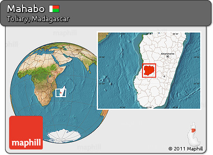 Satellite Location Map of Mahabo, highlighted country